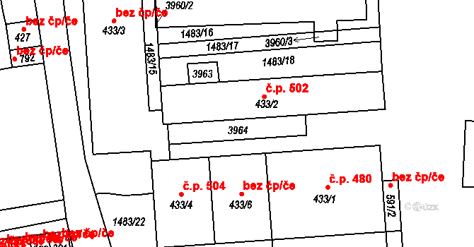 Bystré 40131866 na parcele st. 3964 v KÚ Bystré u Poličky, Katastrální mapa