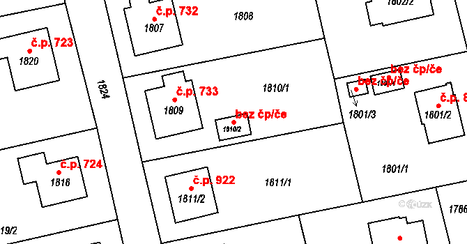 Odry 43221866 na parcele st. 1810/2 v KÚ Odry, Katastrální mapa
