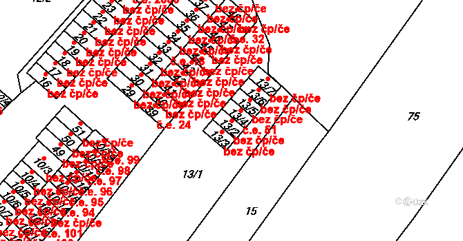 Teplice 45136866 na parcele st. 13/2 v KÚ Sobědruhy, Katastrální mapa