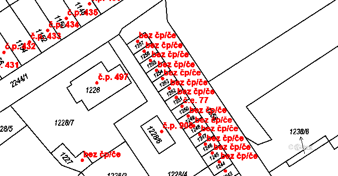 Velká Bystřice 47393866 na parcele st. 1252 v KÚ Velká Bystřice, Katastrální mapa