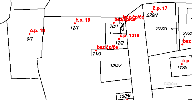 Pardubice 78978866 na parcele st. 11/3 v KÚ Svítkov, Katastrální mapa