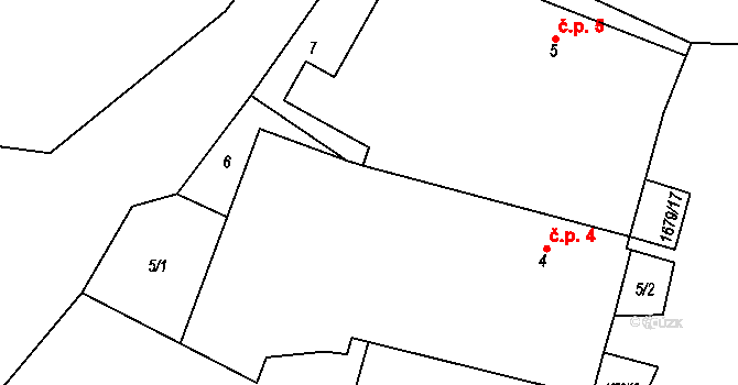 Stranná 4, Žirovnice na parcele st. 4 v KÚ Stranná u Žirovnice, Katastrální mapa