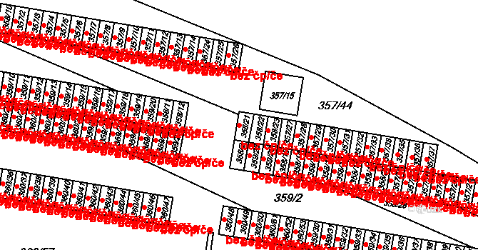 Rousínov 89433866 na parcele st. 358/21 v KÚ Rousínov u Vyškova, Katastrální mapa