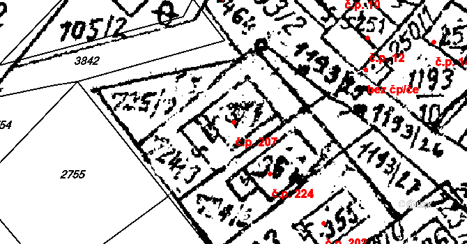 Prosiměřice 207 na parcele st. 371 v KÚ Prosiměřice, Katastrální mapa