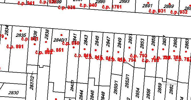 Líšeň 814, Brno na parcele st. 2845 v KÚ Líšeň, Katastrální mapa