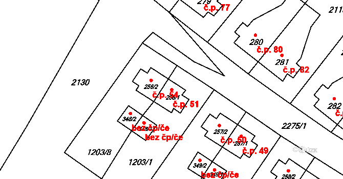 Světví 51, Horní Stropnice na parcele st. 256/1 v KÚ Horní Stropnice, Katastrální mapa