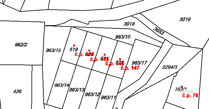 Olešnice v Orlických horách 146 na parcele st. 521 v KÚ Olešnice v Orlických horách, Katastrální mapa