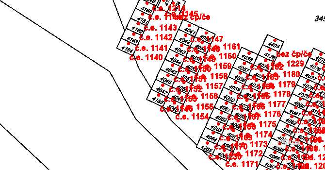 Kuřim 1153 na parcele st. 4047 v KÚ Kuřim, Katastrální mapa