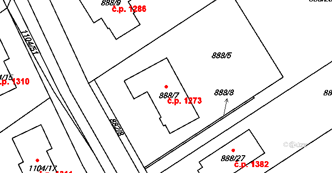 Bystřice 1273 na parcele st. 888/7 v KÚ Bystřice nad Olší, Katastrální mapa