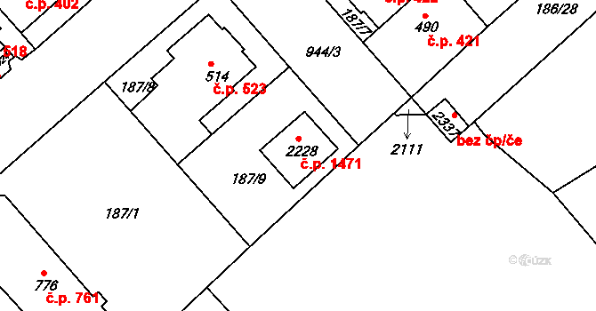 Český Brod 1471 na parcele st. 2228 v KÚ Český Brod, Katastrální mapa