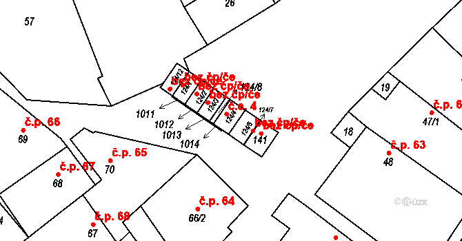 Rozkoš 4 na parcele st. 124/4 v KÚ Rozkoš u Jevišovic, Katastrální mapa