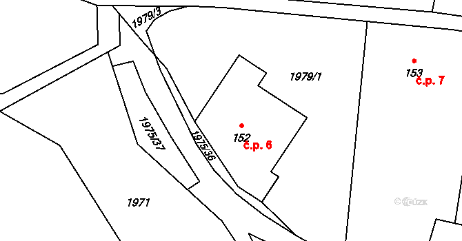 Kochnov 6, Olbramovice na parcele st. 152 v KÚ Olbramovice u Votic, Katastrální mapa