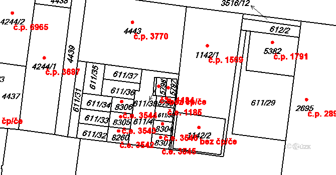 Zlín 1183, Katastrální mapa