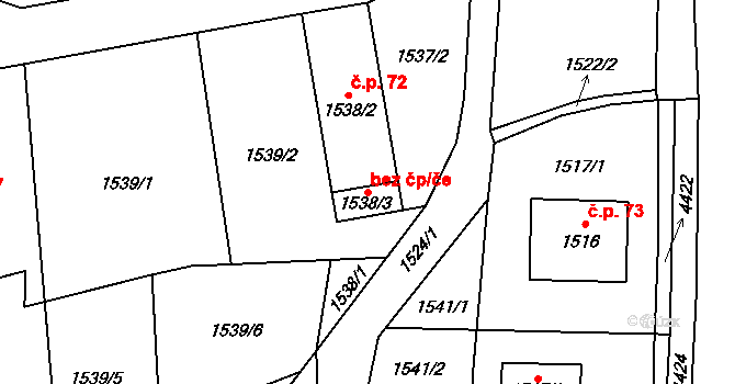 Ostrava 38225867 na parcele st. 1538/3 v KÚ Polanka nad Odrou, Katastrální mapa