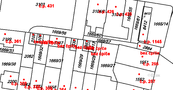 Třebíč 38364867 na parcele st. 6863 v KÚ Třebíč, Katastrální mapa