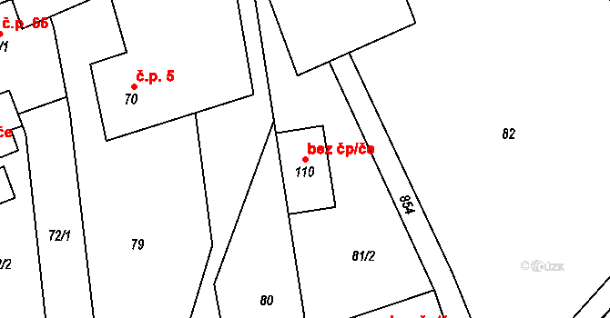 Leština 41175867 na parcele st. 110 v KÚ Leština, Katastrální mapa