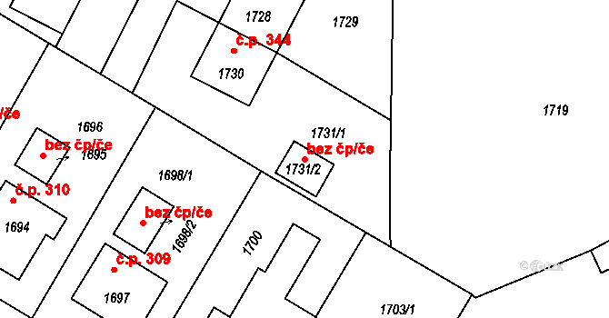 Město Albrechtice 41418867 na parcele st. 1731/2 v KÚ Město Albrechtice, Katastrální mapa