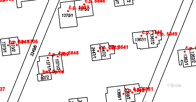 Zlín 2973 na parcele st. 3447/1 v KÚ Zlín, Katastrální mapa