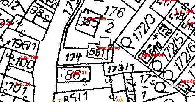 Havlíčkova Borová 43490867 na parcele st. 561 v KÚ Havlíčkova Borová, Katastrální mapa