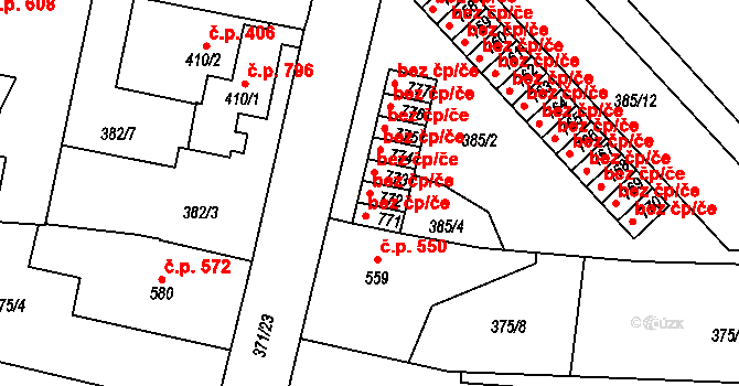Slatiňany 43756867 na parcele st. 772 v KÚ Slatiňany, Katastrální mapa