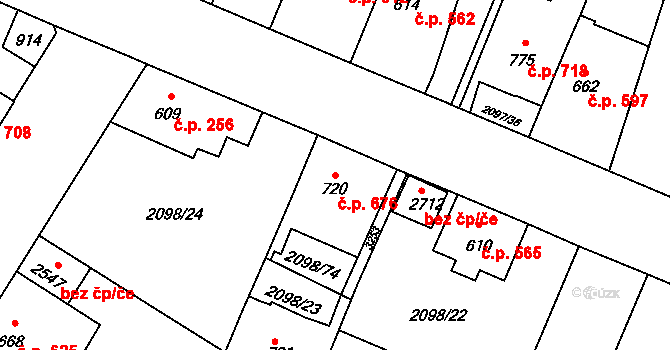 Kateřinky 676, Opava na parcele st. 720 v KÚ Kateřinky u Opavy, Katastrální mapa