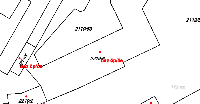 Chomutov 45046867 na parcele st. 2219/6 v KÚ Chomutov I, Katastrální mapa