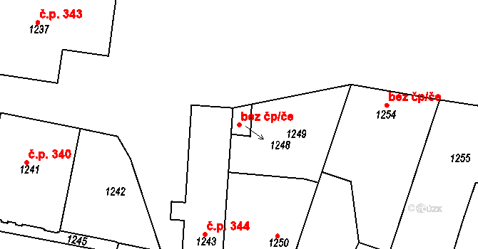 Dobrovice 45295867 na parcele st. 1248 v KÚ Dobrovice, Katastrální mapa