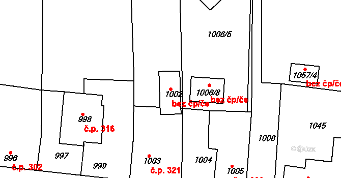 Dobrovice 45301867 na parcele st. 1002 v KÚ Dobrovice, Katastrální mapa