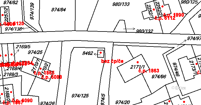 Zlín 48437867 na parcele st. 8462 v KÚ Zlín, Katastrální mapa