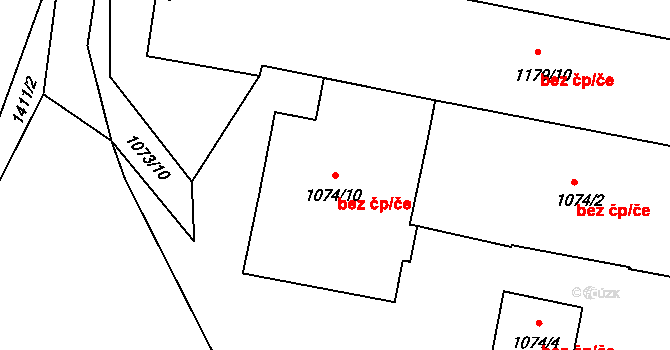 Bohumín 48640867 na parcele st. 1074/10 v KÚ Pudlov, Katastrální mapa