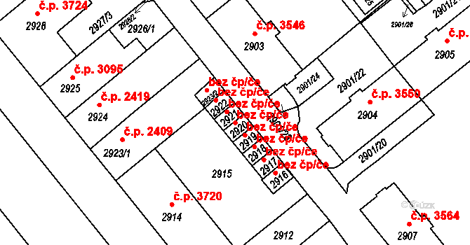 Chomutov 706 na parcele st. 2920 v KÚ Chomutov II, Katastrální mapa