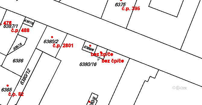 Plzeň 73941867 na parcele st. 6380/16 v KÚ Plzeň, Katastrální mapa