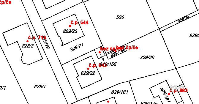 Lázně Bohdaneč 79727867 na parcele st. 829/155 v KÚ Lázně Bohdaneč, Katastrální mapa