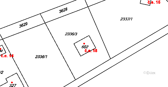 Dobrotice 18, Holešov na parcele st. 602 v KÚ Dobrotice, Katastrální mapa