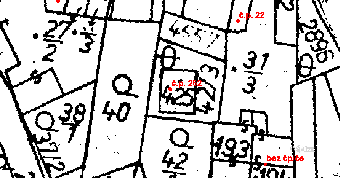 Lukavec 262 na parcele st. 425 v KÚ Lukavec u Pacova, Katastrální mapa