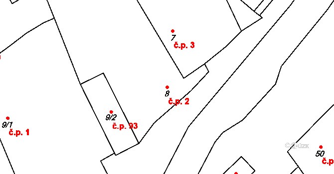 Liběšovice 2, Blšany na parcele st. 8 v KÚ Liběšovice, Katastrální mapa