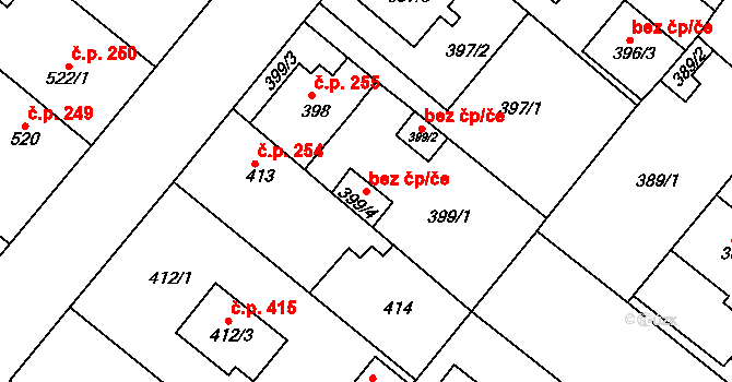 Teplice 93566867 na parcele st. 399/4 v KÚ Sobědruhy, Katastrální mapa
