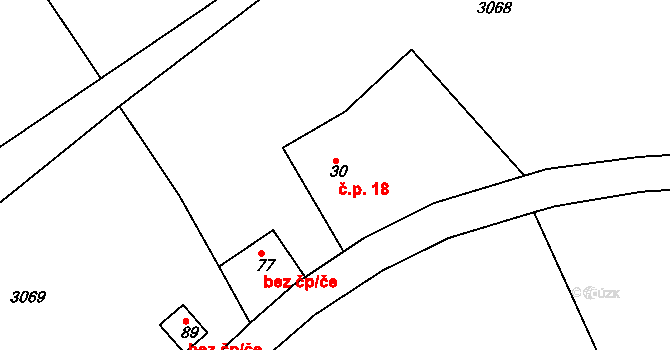 Rampuše 18, Liberk na parcele st. 30 v KÚ Rampuše, Katastrální mapa