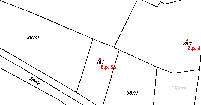 Kotouň 56, Oselce na parcele st. 161 v KÚ Kotouň, Katastrální mapa