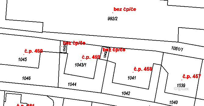 Vítkov 102732868 na parcele st. 1043/3 v KÚ Vítkov, Katastrální mapa