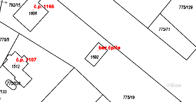 Bakov nad Jizerou 107465868 na parcele st. 1692 v KÚ Bakov nad Jizerou, Katastrální mapa