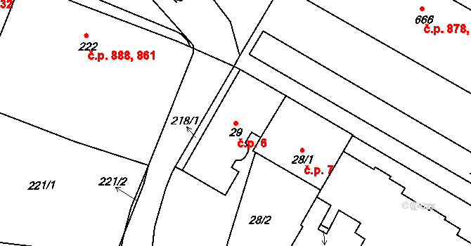 Rýmařov 6 na parcele st. 29 v KÚ Rýmařov, Katastrální mapa