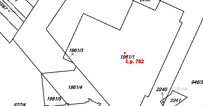 Chlumec nad Cidlinou IV 782, Chlumec nad Cidlinou na parcele st. 1961/1 v KÚ Chlumec nad Cidlinou, Katastrální mapa