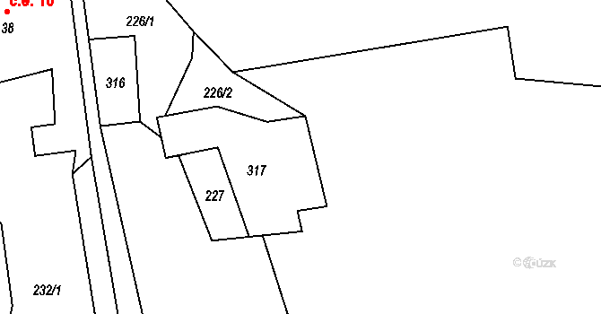 Rtišovice 21, Milín na parcele st. 35 v KÚ Rtišovice, Katastrální mapa