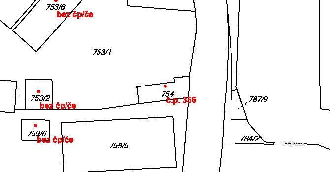 Liberec VI-Rochlice 356, Liberec na parcele st. 754 v KÚ Rochlice u Liberce, Katastrální mapa