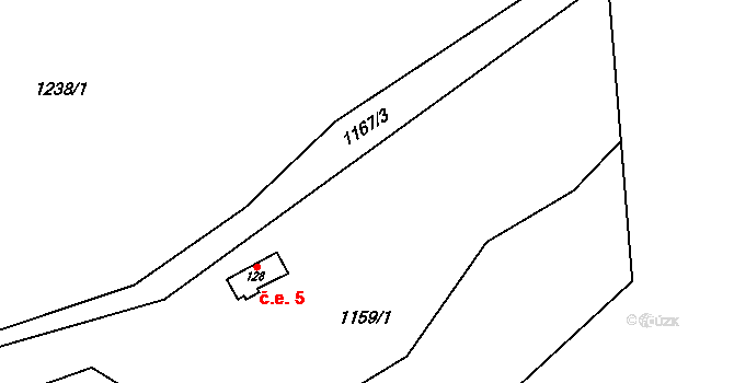 Blažim 5, Neveklov na parcele st. 128 v KÚ Blažim nad Vltavou, Katastrální mapa