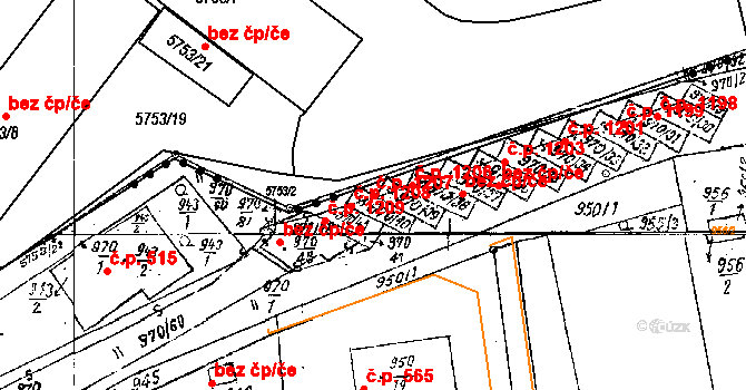 Dobšice 1207 na parcele st. 970/39 v KÚ Dobšice u Znojma, Katastrální mapa