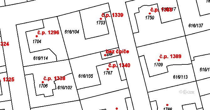 Rakovník 38604868 na parcele st. 4069 v KÚ Rakovník, Katastrální mapa