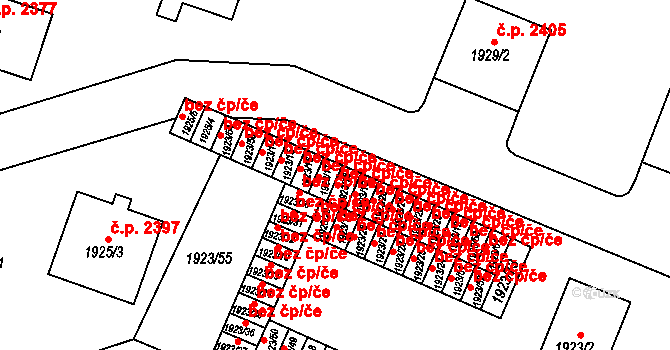 Teplice 39136868 na parcele st. 1923/17 v KÚ Teplice, Katastrální mapa