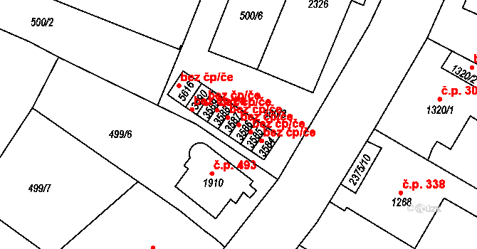 Chrudim 44169868 na parcele st. 3586 v KÚ Chrudim, Katastrální mapa